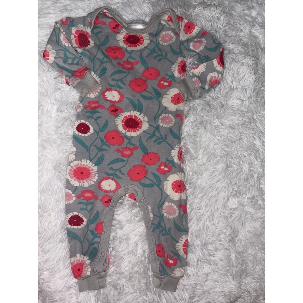 Tea Collection Girls Sz. 6/12 Mo. Flower Design Romper. Adorable, Comf, Cute